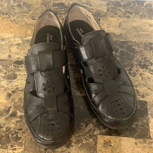 Ros Hommerson Candid Black Leather Mary Jane Closed Toe Loafers Shoes Size 9 M